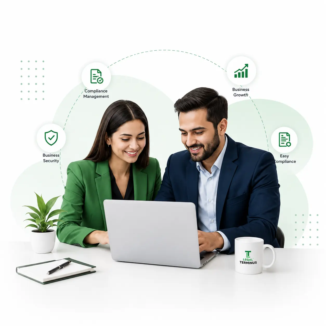 Legal Terminus experts helping a business owner stay compliant
